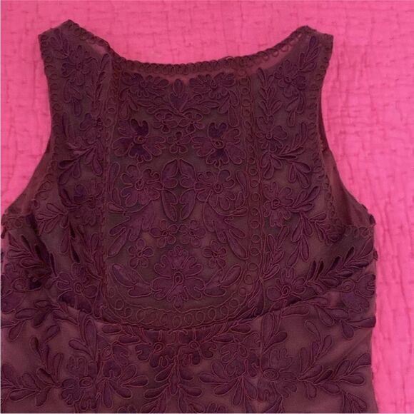 Sue Wong Deep Red Lace Midi Dress, US0 - Picture 8 of 12